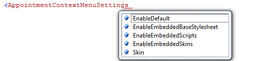 appointment context menu settings