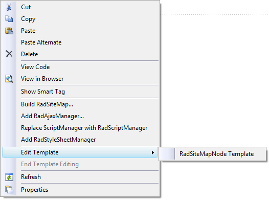 RadSiteMap Edit Tempate Type