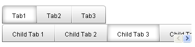 Tabs with scroll buttons