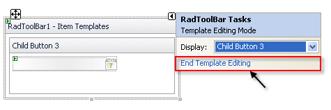 ToolBar End Template Editing
