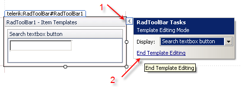 ToolBar End Template Editing