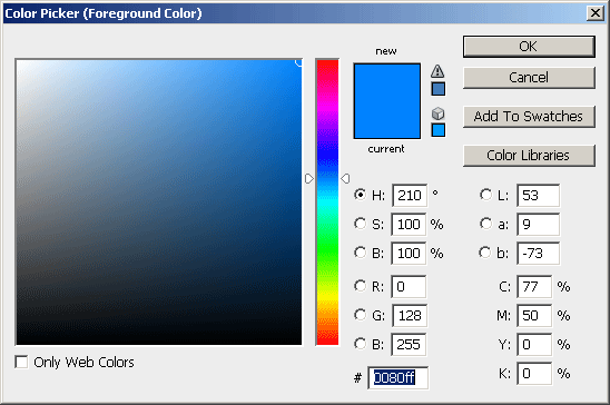 Adobe PhotoShop ColorPicker