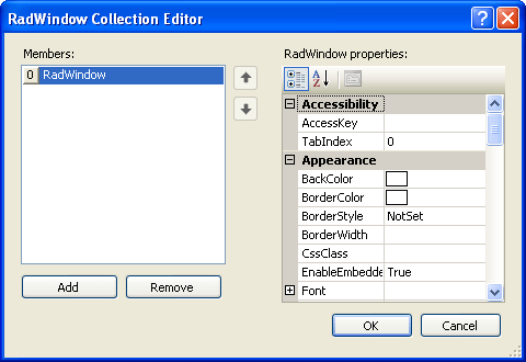 radwindowmanager-simple collection editor
