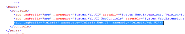Telerik TagPrefix registration