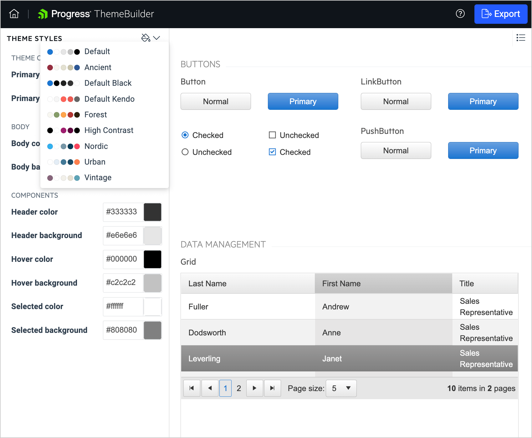 Theme Preview in ThemeBuilder