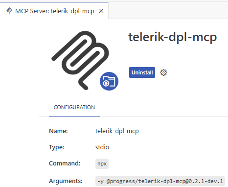 Installed DPL MCP Server in VS Code ><