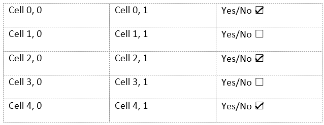 DOCX with CheckBoxes