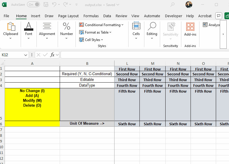 Microsoft Excel's built-in "Extend data range formats and formulas" feature ><