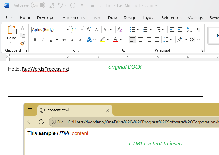 Input Content ><