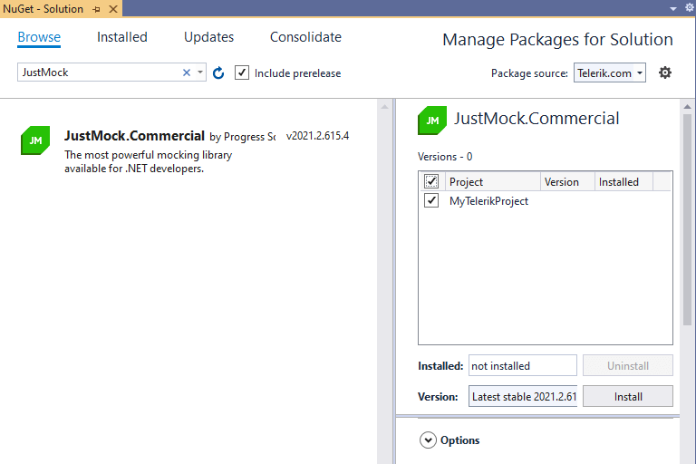Install NuGet Package