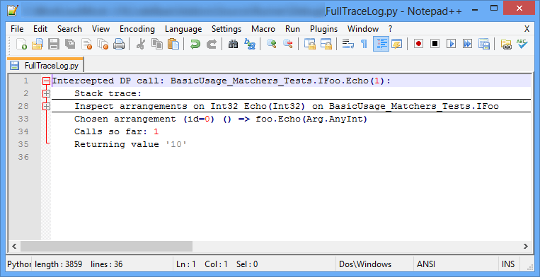 Debug View Full Trace Text Editor View