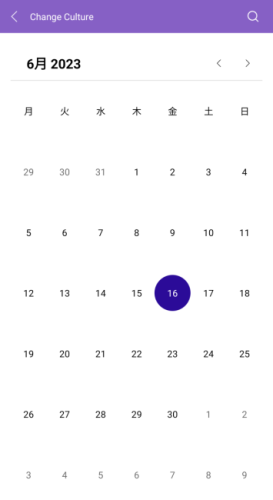 .NET MAUI Calendar Globalization