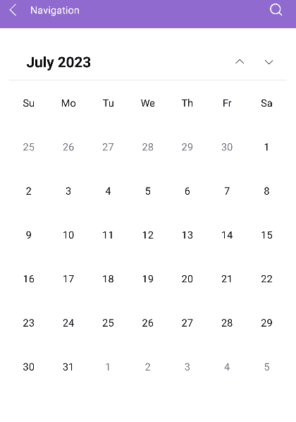 .NET MAUI Calendar scroll direction