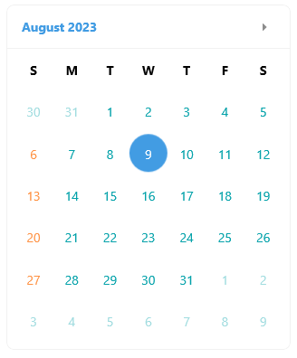.NET MAUI Calendar Day Style Selector