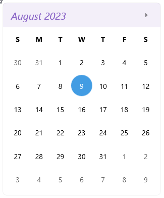 .NET MAUI Calendar Header Style
