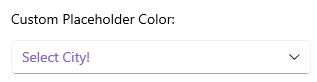 .NET MAUI ComboBox Placeholder Color