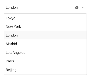 ComboBox DropDown Single Selection Visual Structure