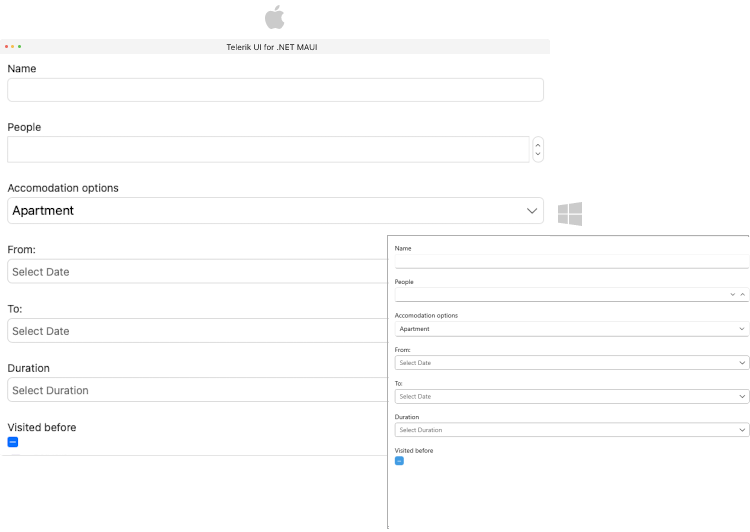 .NET MAUI DataForm Manually Added Editors