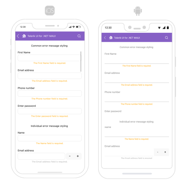 .NET MAUI DataForm Error Message Styling