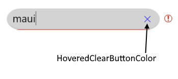 .NET MAUI MaskedEntry Hovered Clear Button Color
