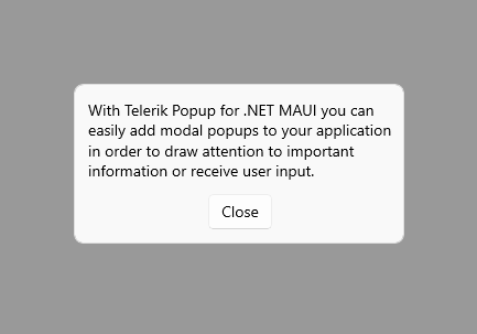 .NET MAUI Popup Modal