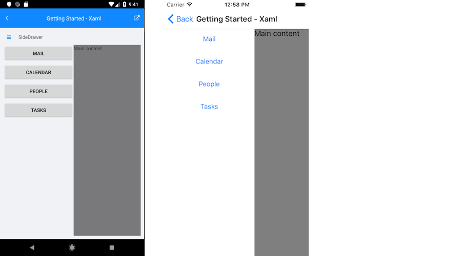 .NET MAUI SideDrawer Getting Started