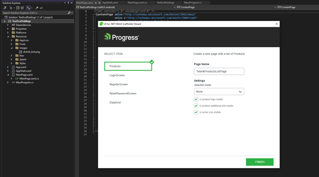 .NET MAUI Scaffolding options