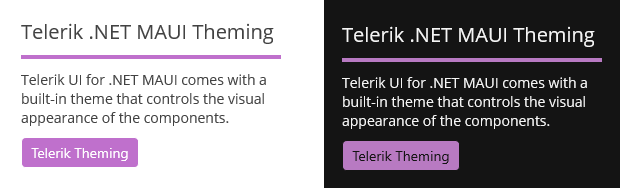 Telerik .NET MAUI Theming App Usage