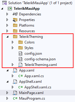 Telerik .NET MAUI TelerikTheming folder