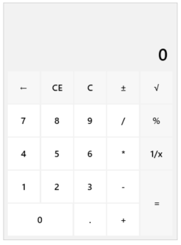 Silverlight RadCalculator image with hidden memory buttons