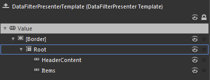 Silverlight RadDataFilter DataFilterPresenter Structure