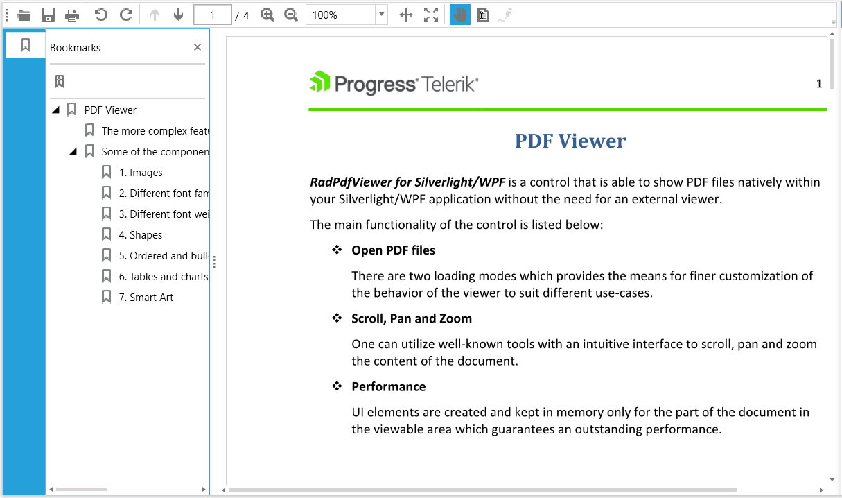 Telerik Silverlight PdfViewer-windows8