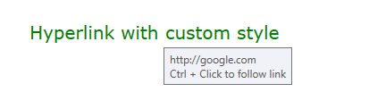 Custom style for hyperlink in RadRichTextBox