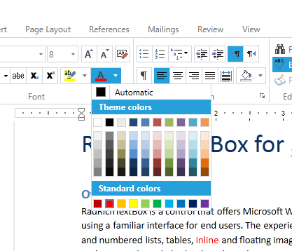 Rad Rich Text Box Update Current Color in UI 0