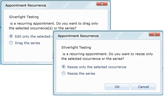 RadScheduleView RecurrenceChoiceDialogs
