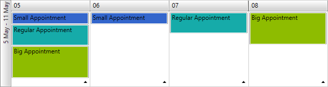 radscheduleview how to set custom appointment heights