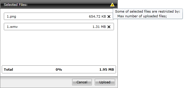 Silverlight RadUpload Maximum Files Count Notification