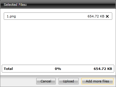 Silverlight RadUpload Add More Files Button