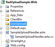 UploadFiles folder where the files will be added