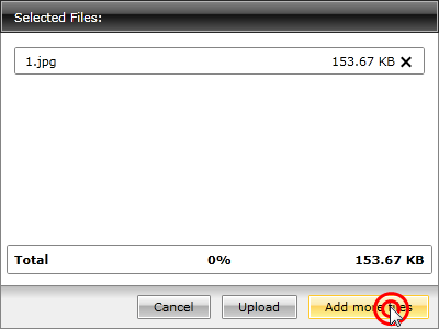 Silverlight RadUpload Adding More Files Button Click