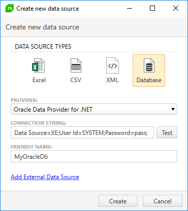Create New Data Source