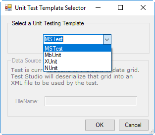 Unit Test Template Selector