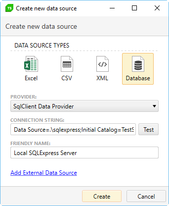 Database source