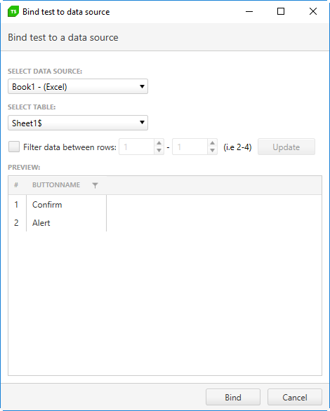 Preview bound data