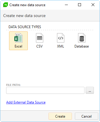 Create new datasource