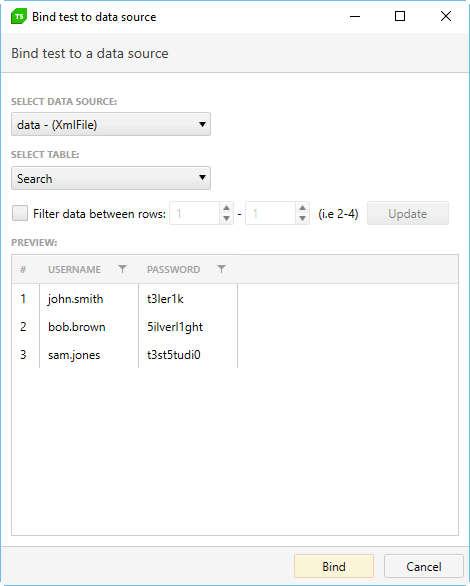 Bind XML file