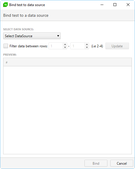 Bind test to data source