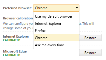 Preferred Browser