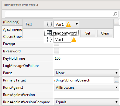 Extracted variable in code