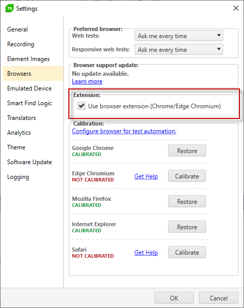 Enable UseBrowserExtension